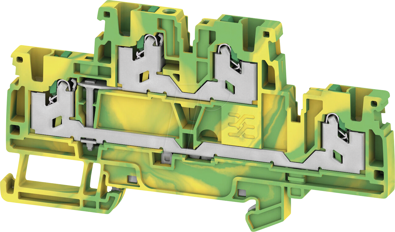 S2T 2.5 PE - Mehrstock-Schutzleiterreihenklemme S2T SNAP IN, 2,5 mm², grün-ge