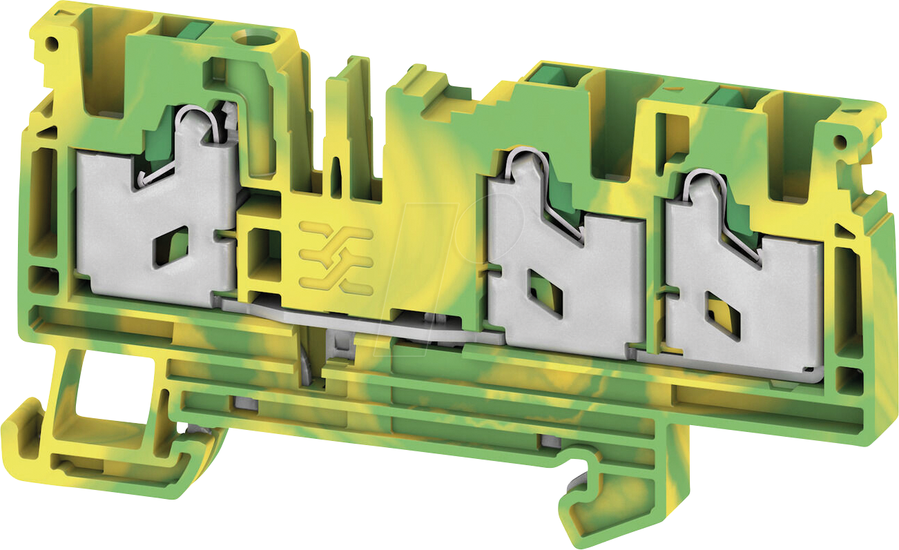 S3C 4 PE - Schutzleiter-Reihenklemme S3C SNAP IN, 4 mm², grün-gelb