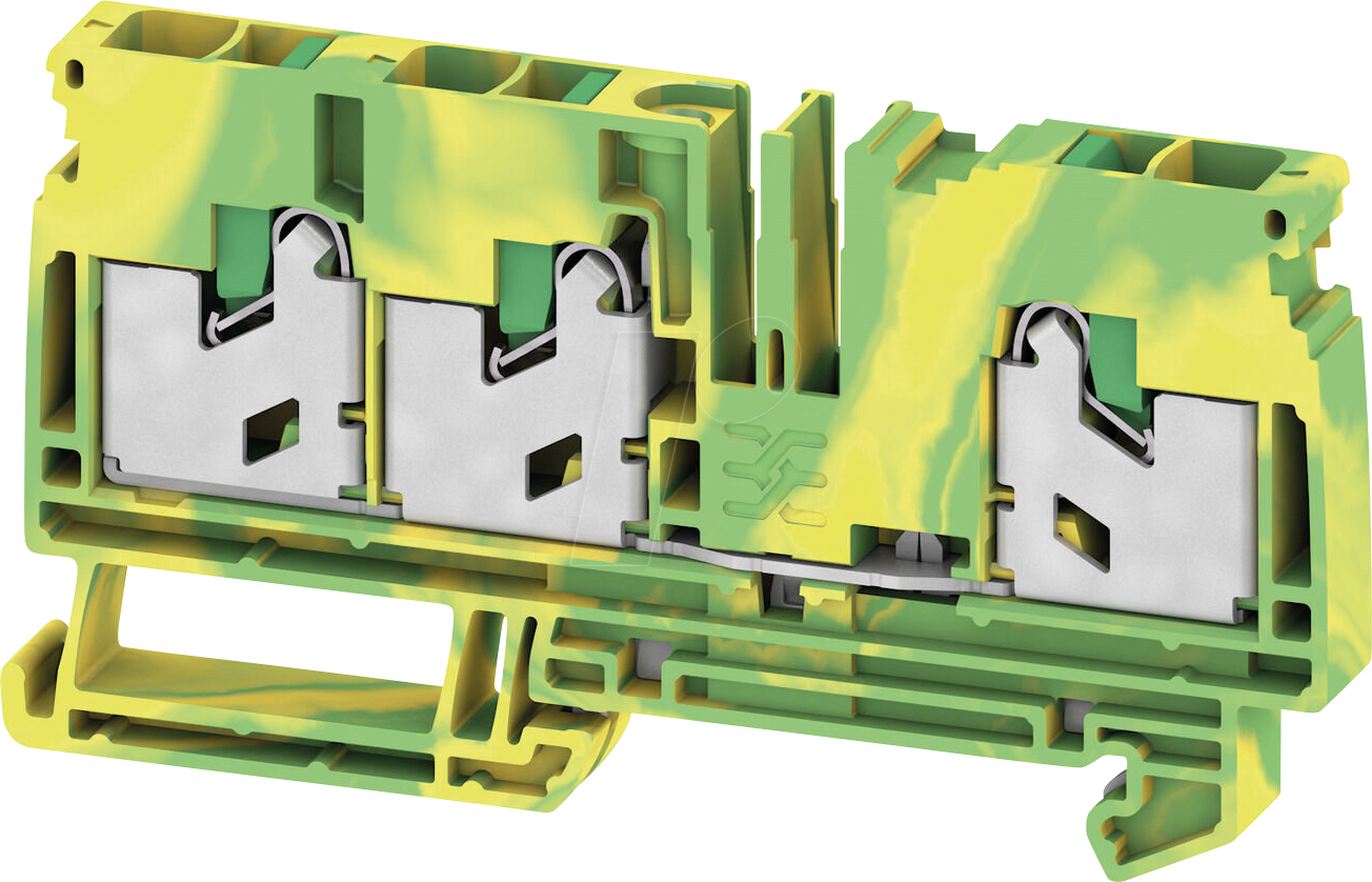 S3C 6 PE - Schutzleiter-Reihenklemme S3C SNAP IN, 6 mm², grün-gelb