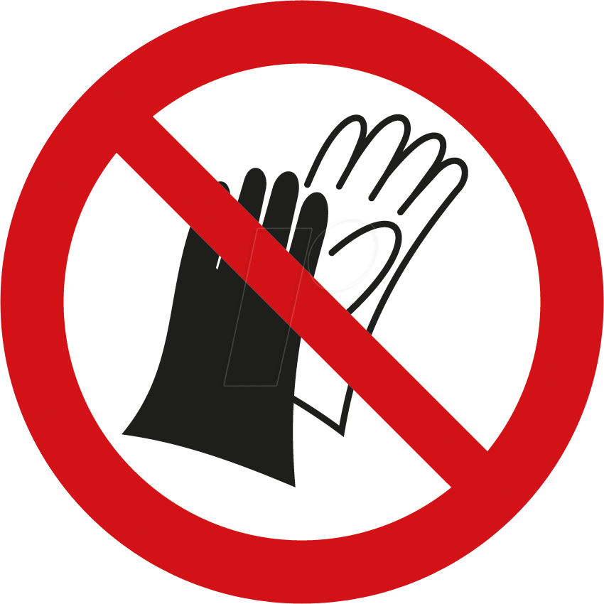 W 74115-2 - Verbotsschilder: Schutzhandschuhe tragen verboten, 50 mm