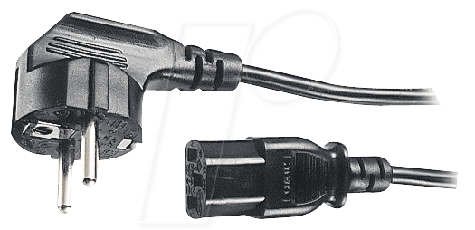 NKSK 200 SW - Netzkabel, Schutzkontaktstecker gew, 1,8 - 2,0 m, schw, C13