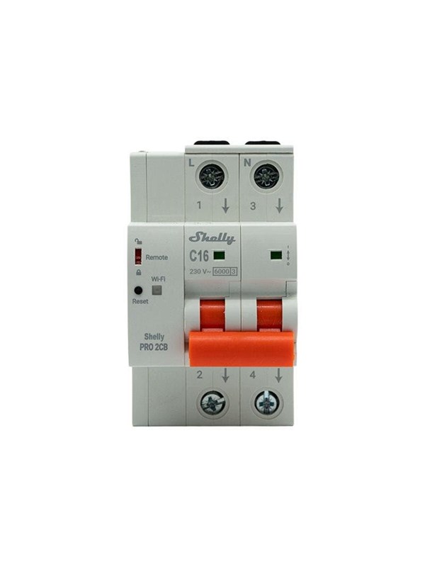 SHELLY PRO2CBC16 - Shelly Pro 2CB C16 Leitungsschutzschalter (MCB)