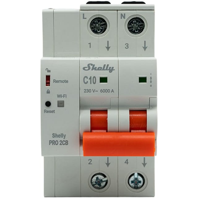 SHELLY PRO2CBC63 - Shelly Pro 2CB C63 Leitungsschutzschalter (MCB)