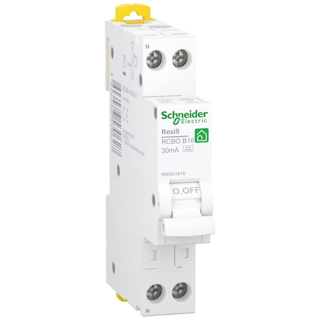 R9DX01616 - FI/LS-Schalter Resi9 1P+N, 1TE (18mm), 16A, B-Cha., 30mA, Typ A