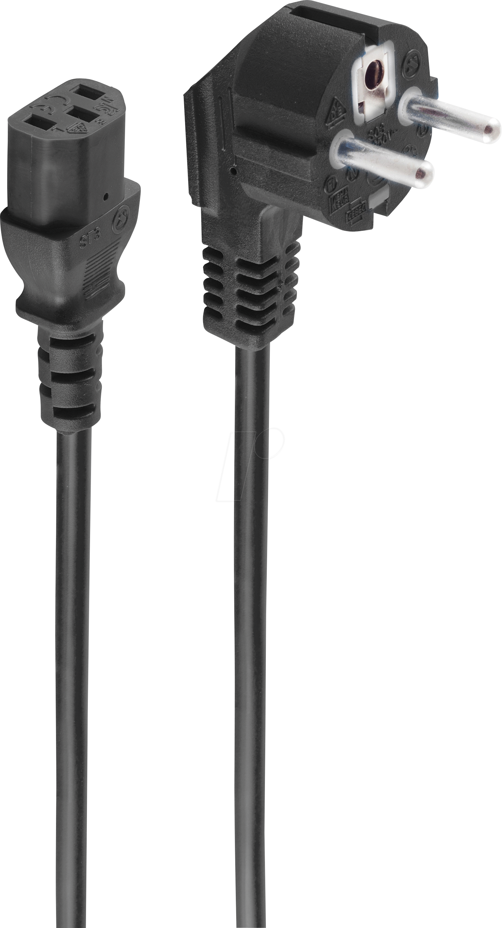 SHVP BS60007-10 - Schutzkontaktst 90°/ Kaltgerätebuchse, CEE7/7-C13, 10m