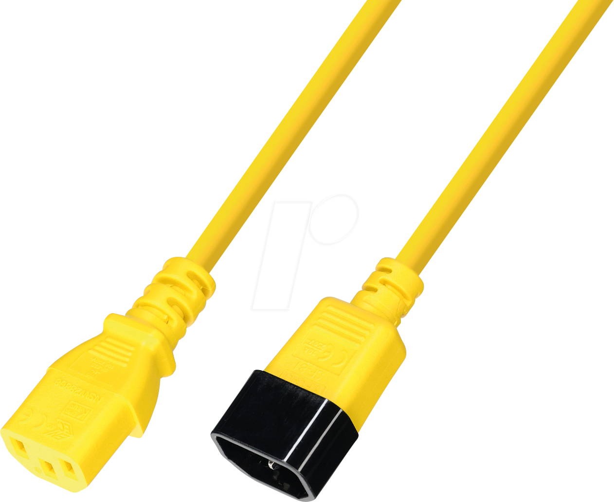 TTL 7100-0,6M-YE - Netzkabel C13 - C14 H05VV-F 3x0,75mm² gelb