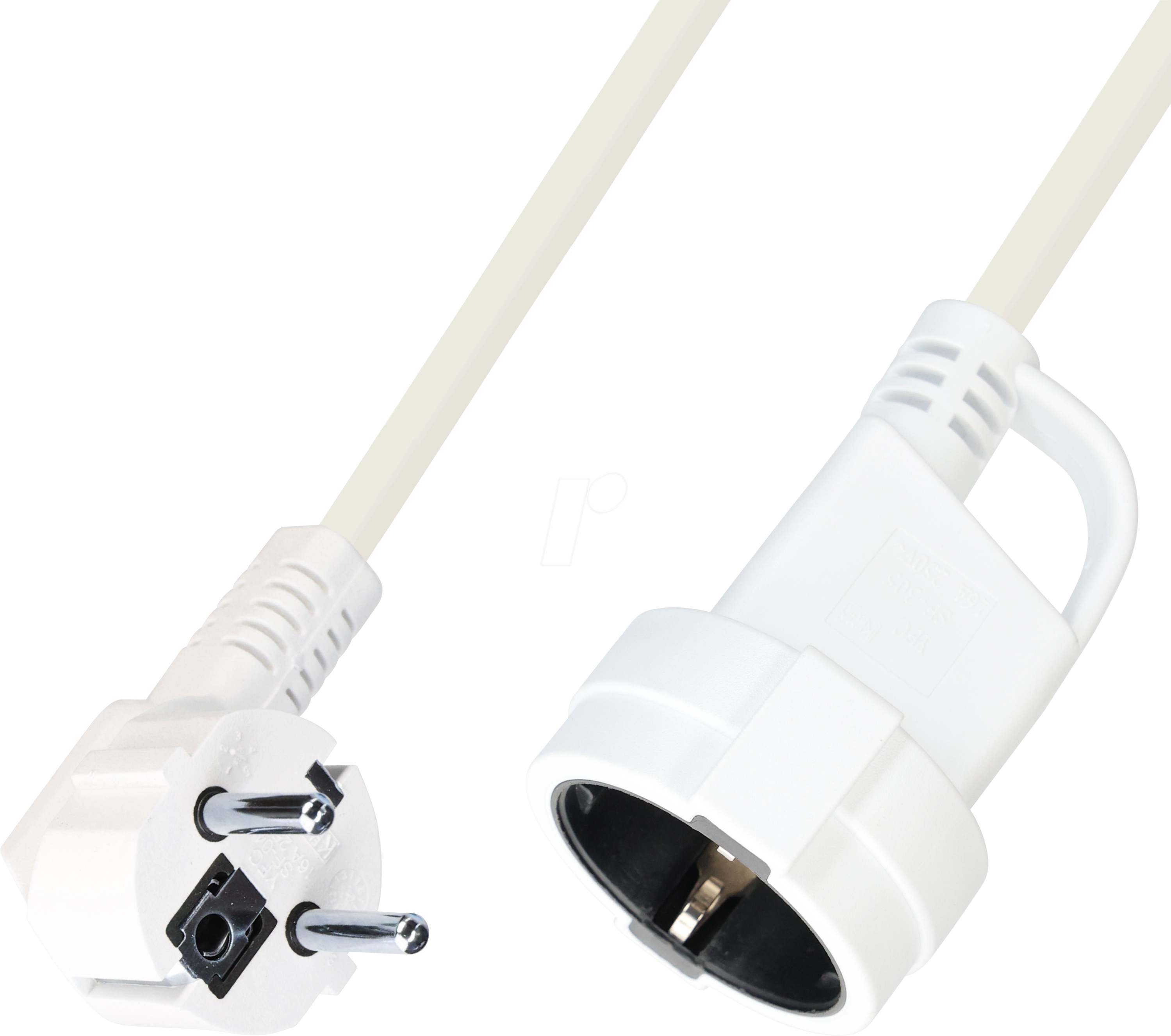 TTL 7101W-2,0M - Verlängerungskabel CEE 7/7 - CEE 7/3 H05-W-F3G 3x1,50mm² weiß