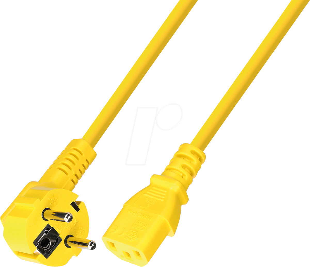 TTL 7102Y-1,0M - Netzkabel CEE 7/7 - C13 H05VV-F 3x0,75mm² gelb