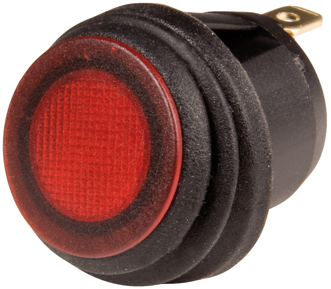 WS R13-112 L-RT - Wippenschalter rund IP65, 1x Ein - Aus, sw/rt