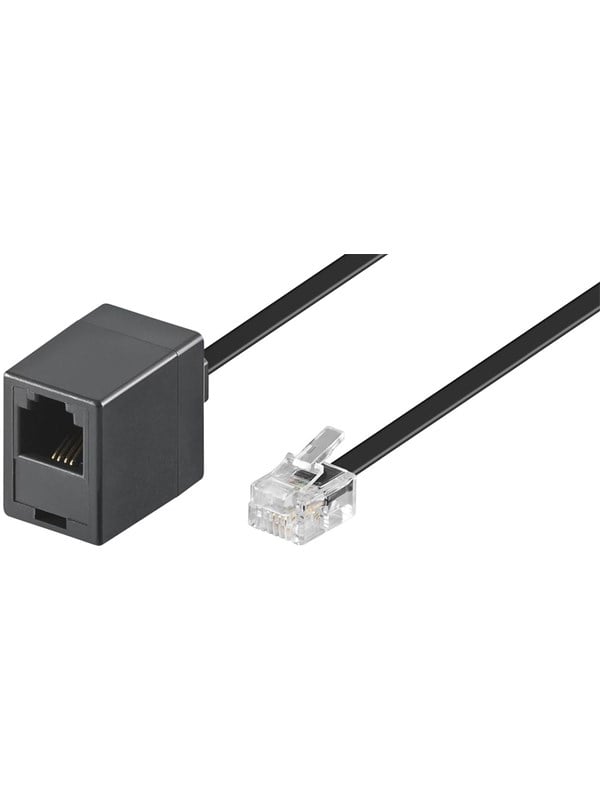 GOOBAY Modularverlängerung, RJ11, schwarz, 3 m