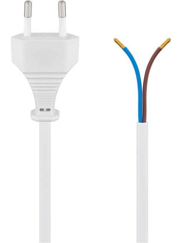 GOOBAY Euro-Netzkabel mit offenem Ende, 1,5 m, weiß