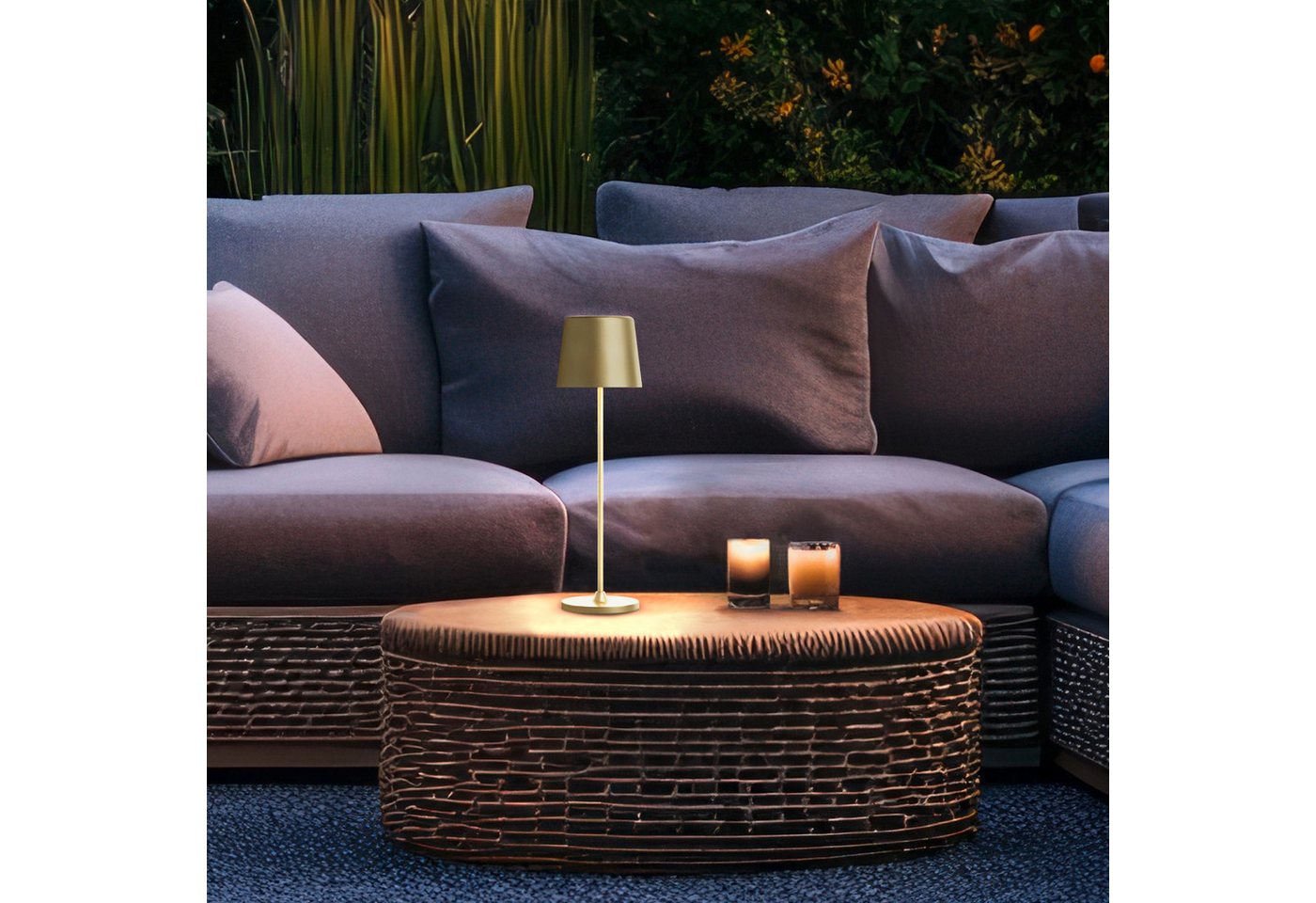 BRILLIANT LED-Akku-Tischleuchte Kaami, 2 W, 310 lm, 3000 K, gold, 2er Set