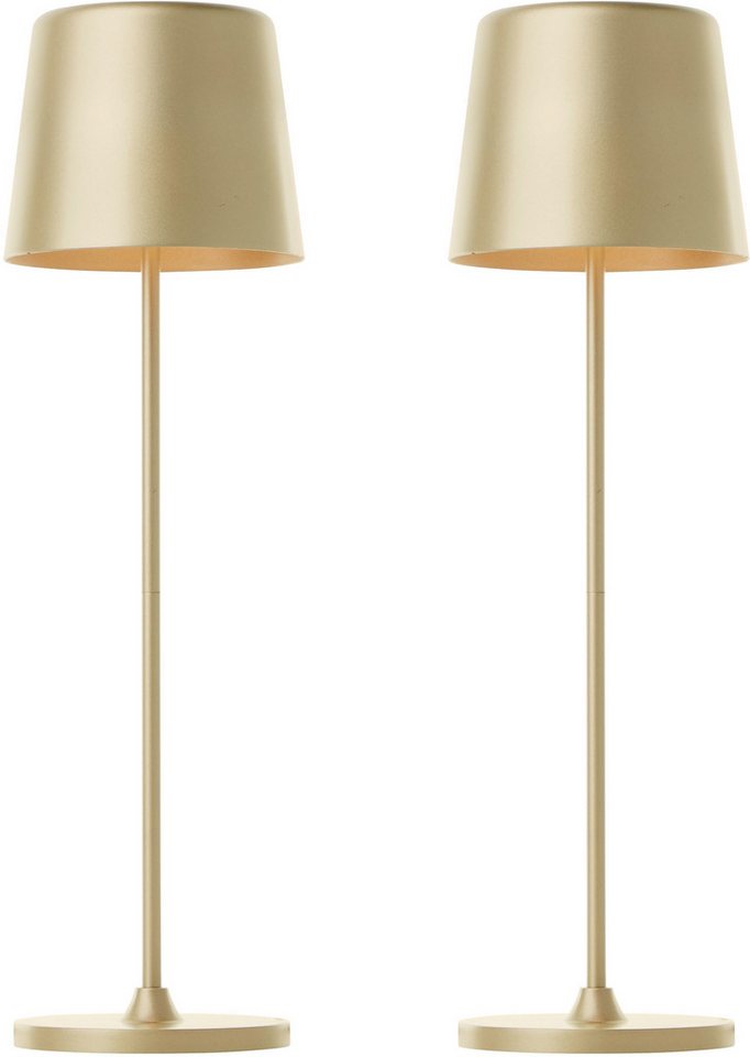 BRILLIANT LED-Akku-Tischleuchte Kaami, 2 W, 310 lm, 3000 K, gold, 2er Set Bild 4