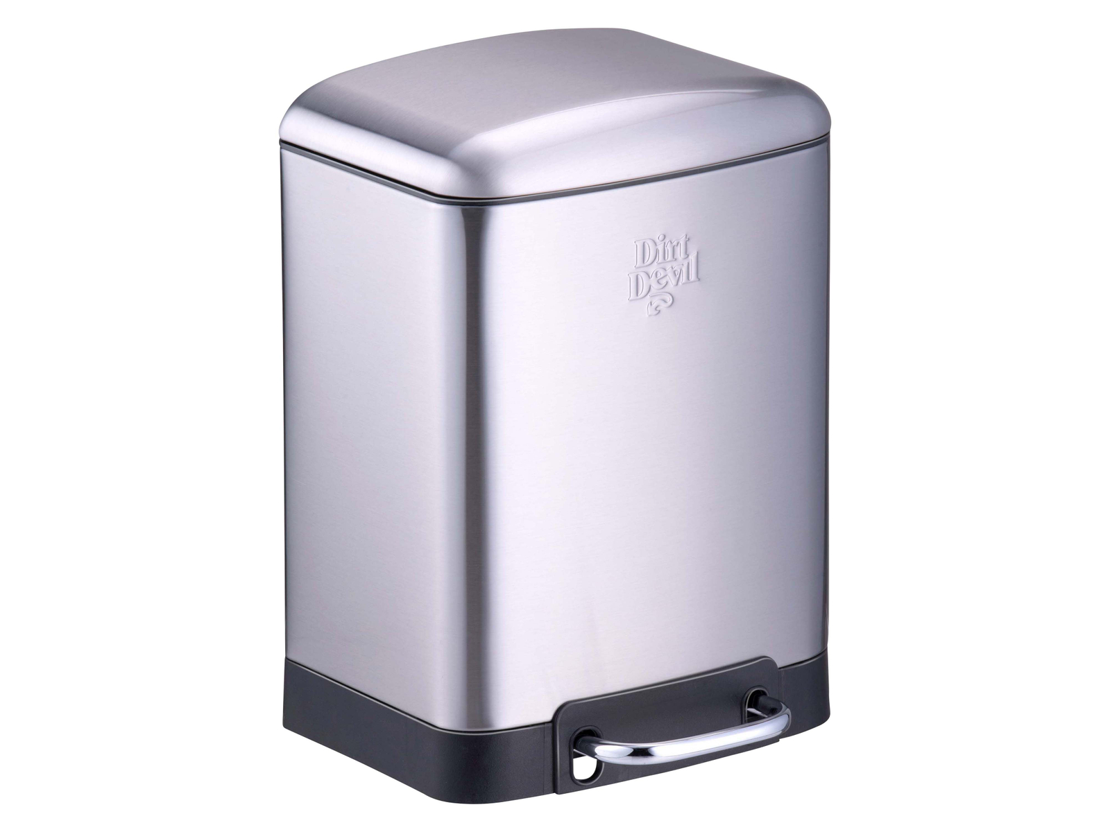 DIRT DEVIL Tretabfalleimer, 6 L, Soft Close, Edelstahl, silber