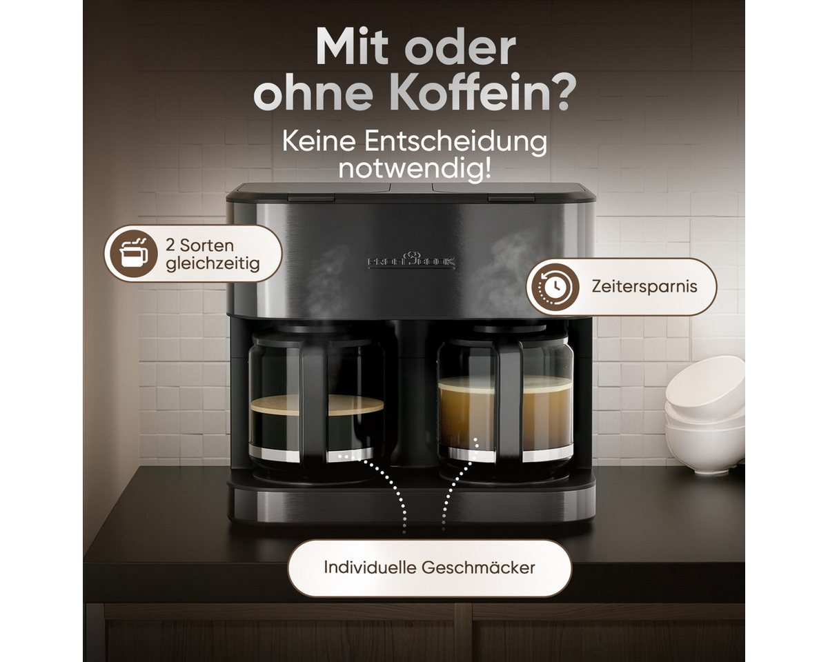 PROFI COOK Doppelkaffeemaschine PC-KAD 1308, 3,6 L, 2000 W, dark inox Bild 5