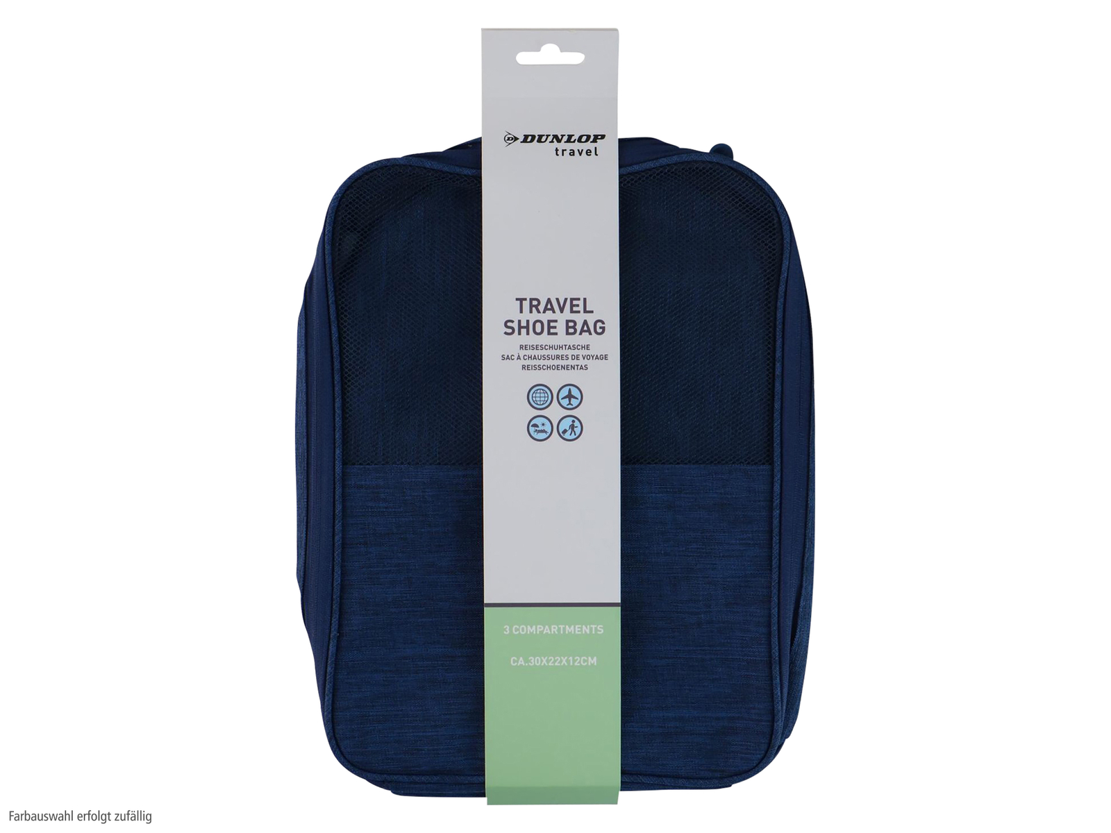 DUNLOP Reiseschuhtasche, 30,2x23x13 cm, Schwarz, Grau, Blau