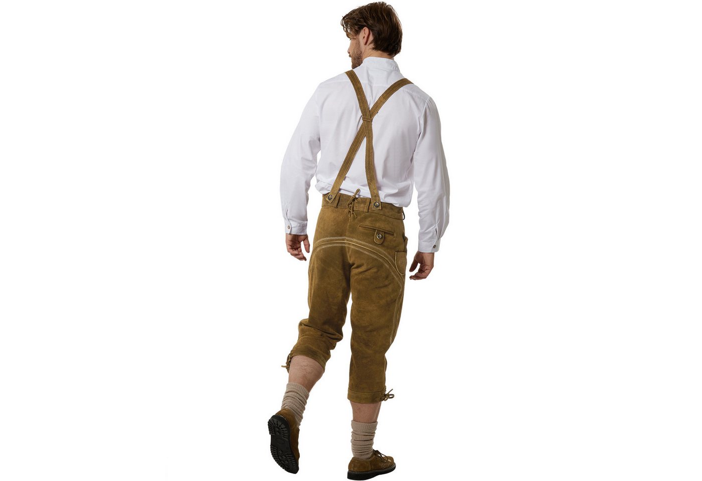 tectake® Lange Lederhose Jakob