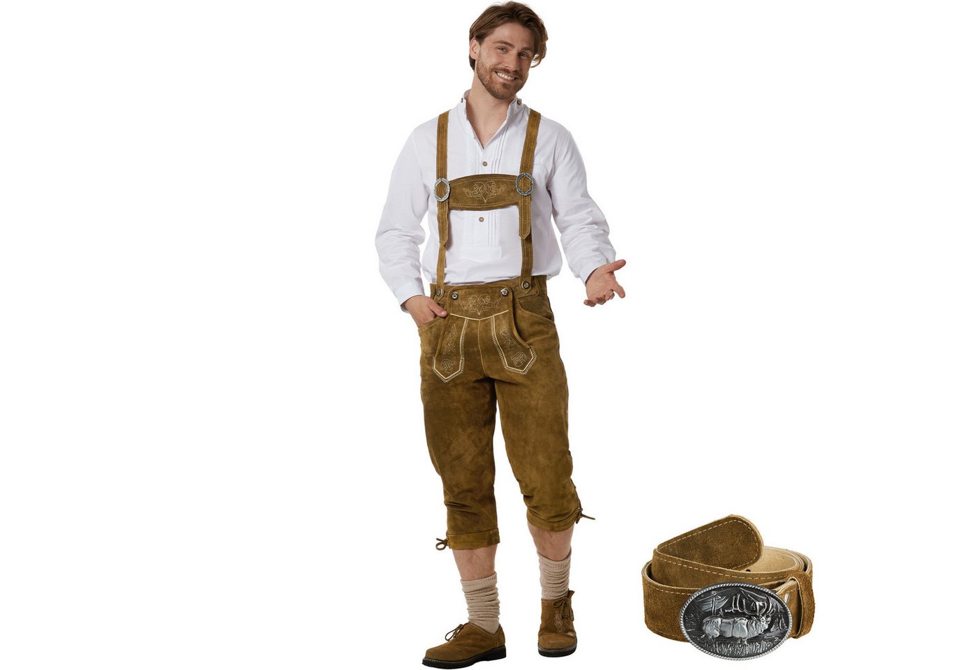 tectake® Lange Lederhose Jakob Bild 2