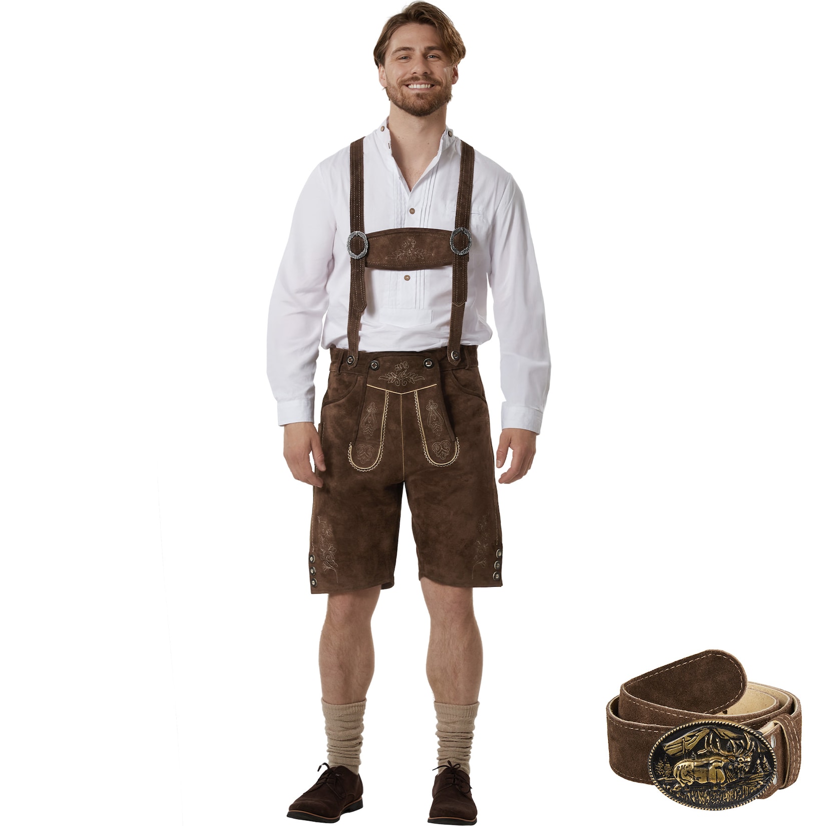 tectake® Kurze Lederhose Jakob