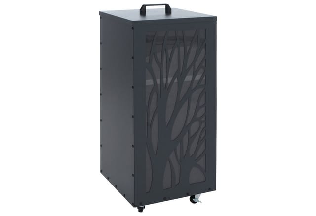 Pelletbehälter MCW-Q30 Bäume, Pelletbox Aufbewahrungsbox für z.B. Tierfutter, Rollen Füße 86x36x36cm ~ anthrazit