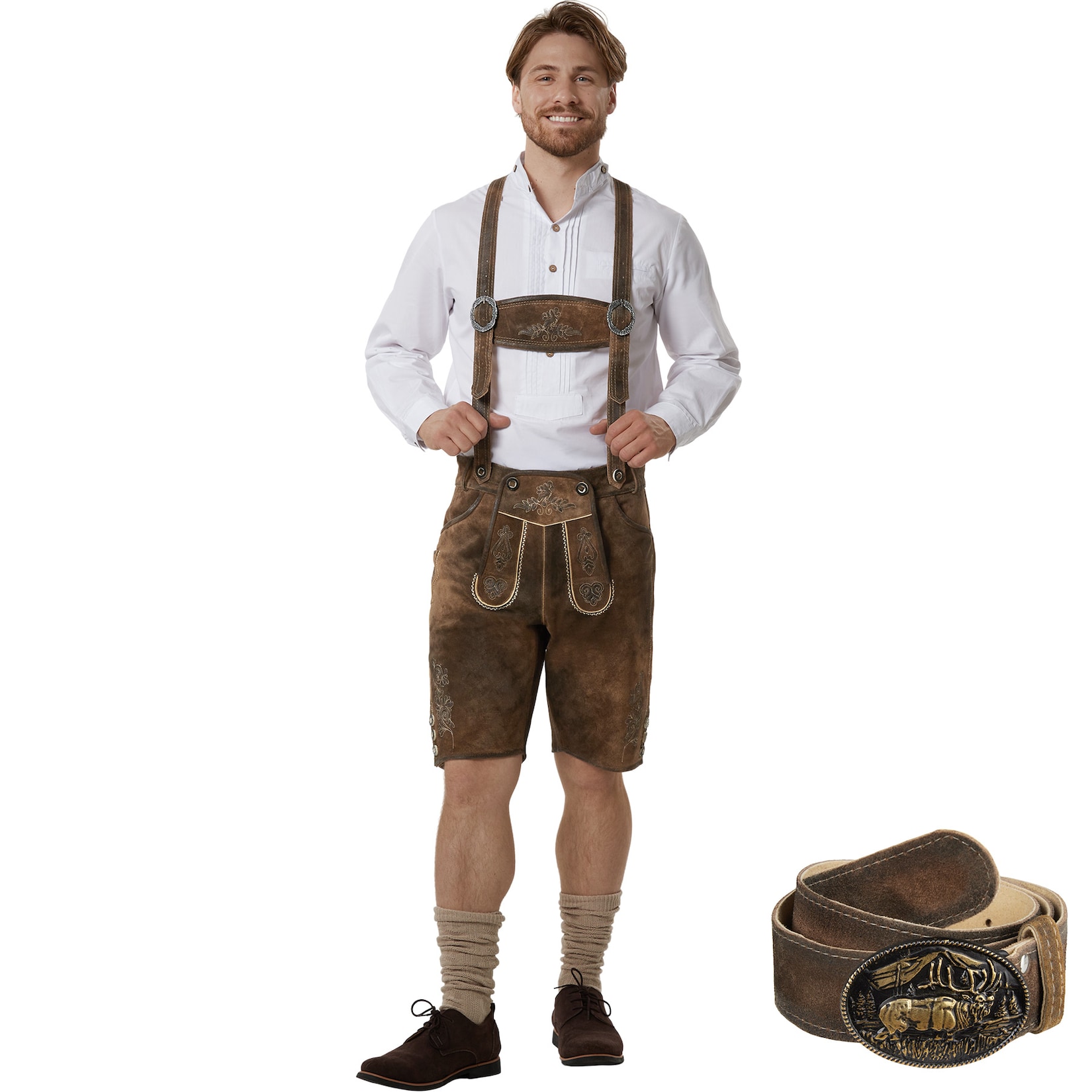 tectake® Lederhose Jonathan
