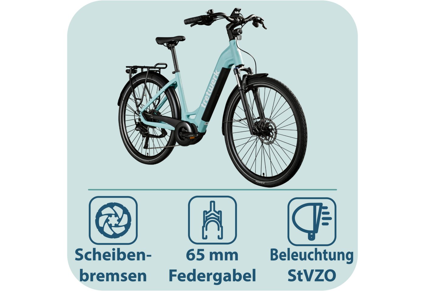Tretwerk Amber E Bike Damen 28 Zoll Elektrofahrrad 155 - 185 cm Hollandrad Tiefeinsteiger mit 9 Gang Schaltung Bild 2