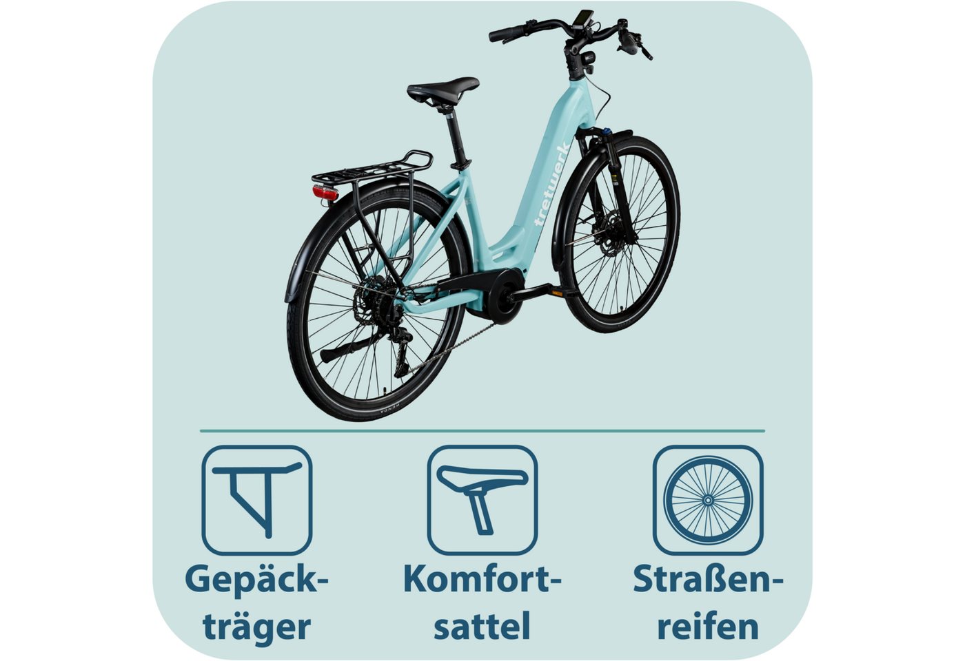 Tretwerk Amber E Bike Damen 28 Zoll Elektrofahrrad 155 - 185 cm Hollandrad Tiefeinsteiger mit 9 Gang Schaltung Bild 5