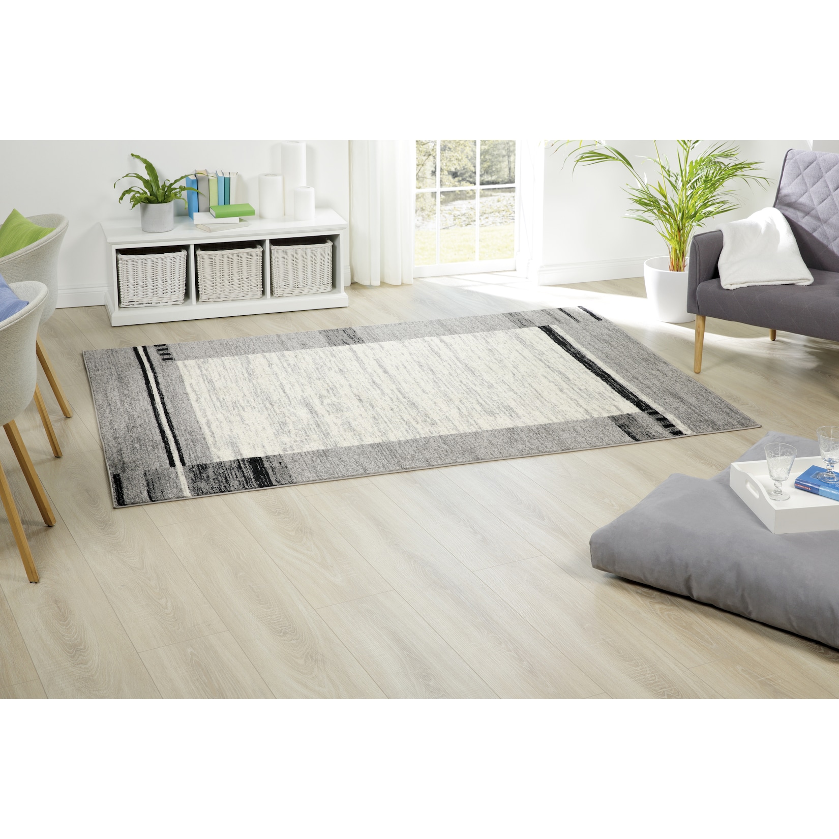 Peyer Syntex 1 Brücke Cleo Bordüre Fb.silbergrau 80/150 cm