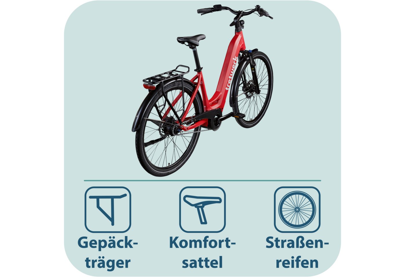 Tretwerk Amber Nexus E Bike Damen 28 Zoll Elektrofahrrad 155 - 185 cm Hollandrad Tiefeinsteiger mit 8 Gang Nabenschaltung Bild 4