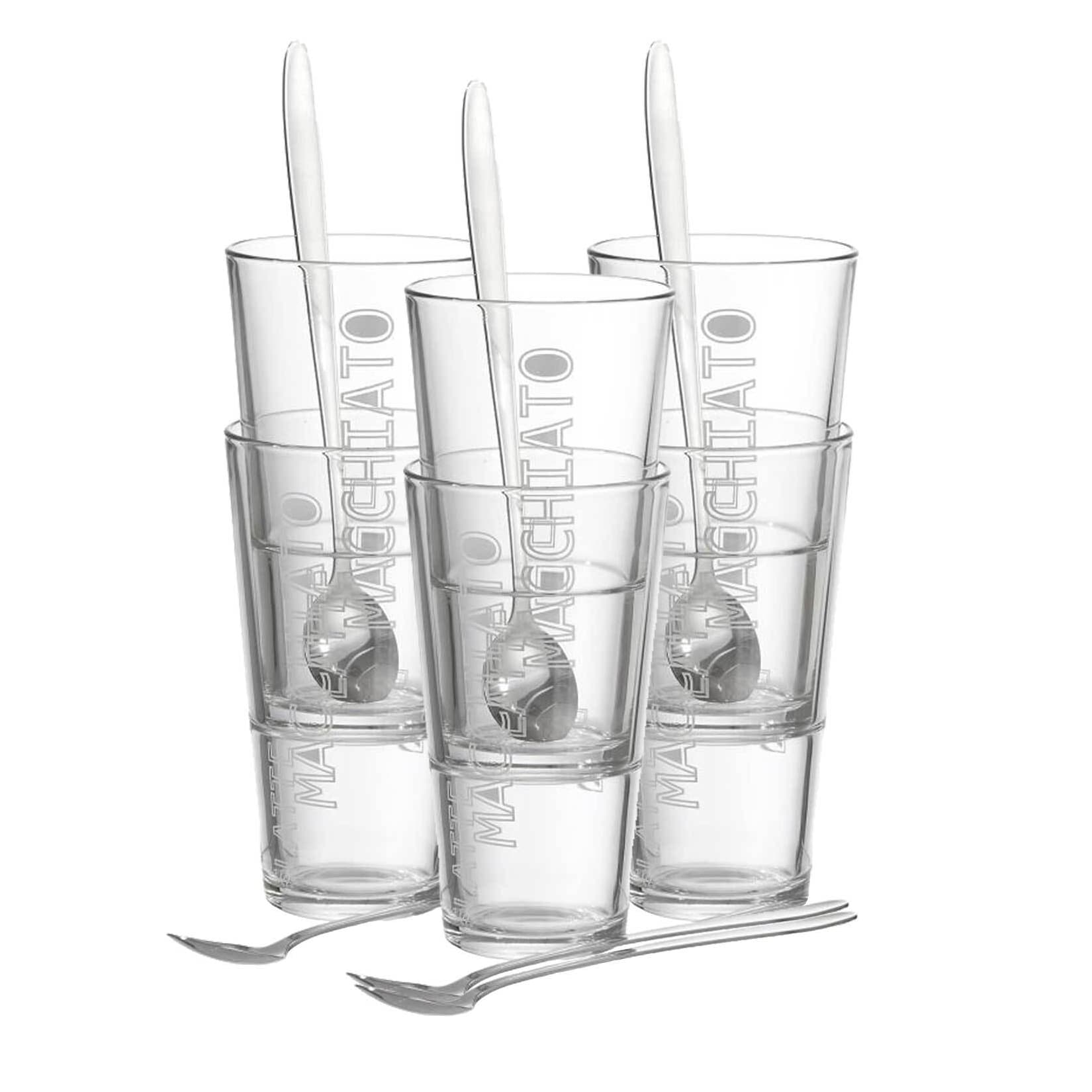 Ritzenhoff & Breker Latte Macchiato Gläser + Löffel Lena 350 ml 6er Set