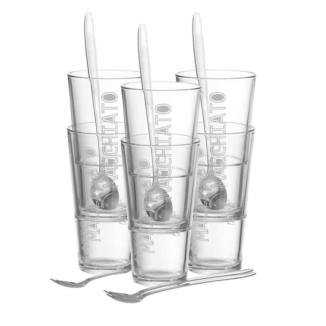 Ritzenhoff & Breker Latte Macchiato Gläser + Löffel Lena 350 ml 6er Set