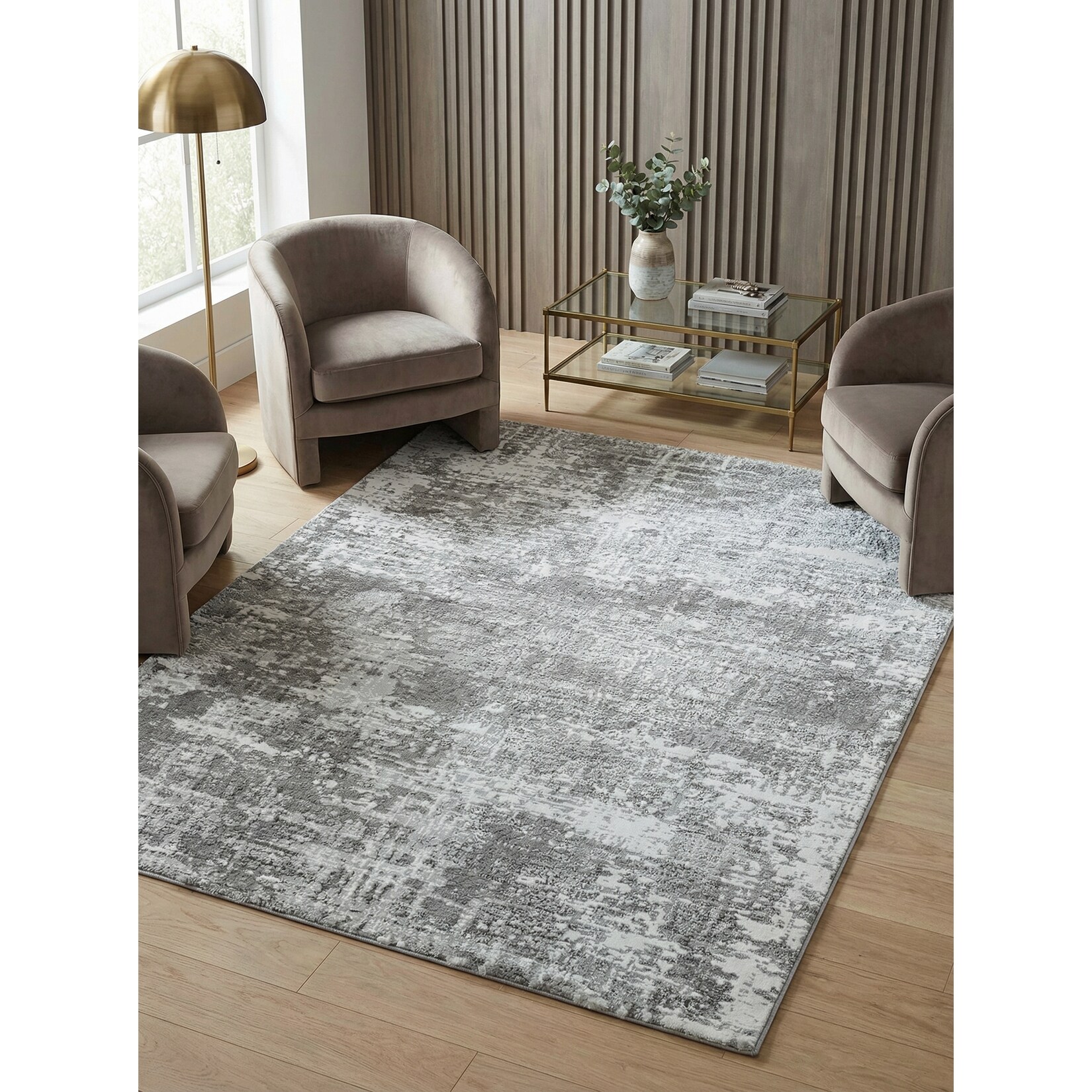 Teppich PARMA-Sorbolo, abstrakt, Silbergrau, 200 x 290 cm