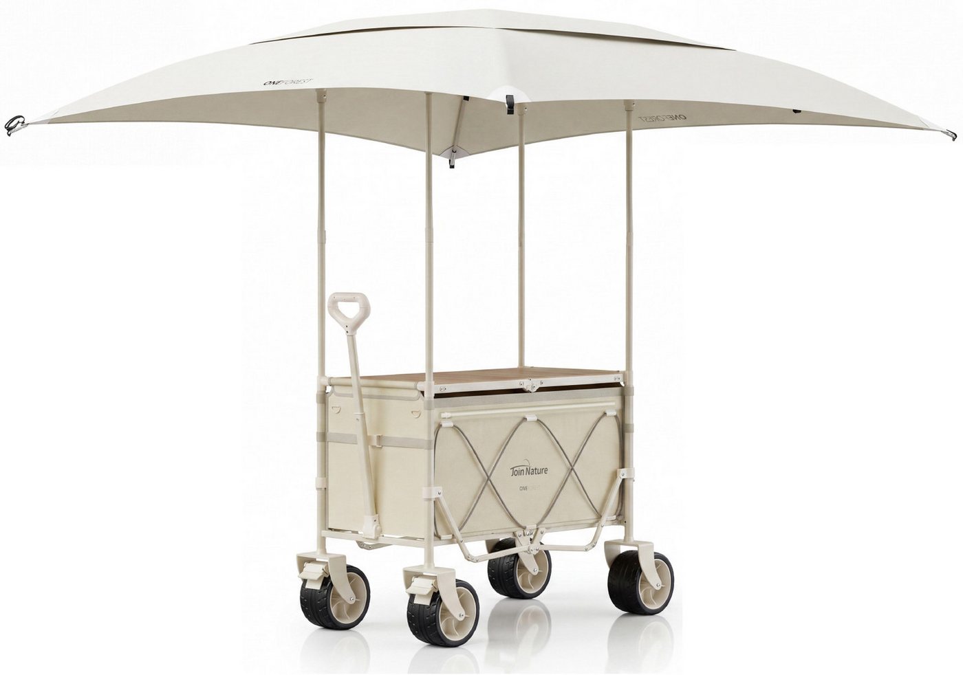 HOMECALLBollerwagen 3-in-1 Bollerwagen Faltbar mit Tischplatte Sonnendach für Sand-160L Bild 4