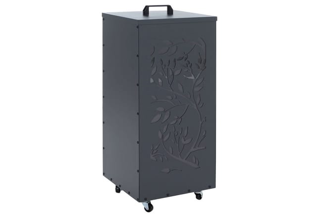 Pelletbehälter MCW-Q30 Ranken, Pelletbox Aufbewahrungsbox für z.B. Tierfutter, Rollen Füße 86x37x37cm ~ anthrazit