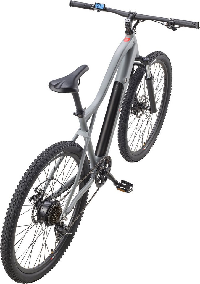 TELEFUNKEN MT922 E-MTB Mountainbike, 7-Gang Kettenschaltung, Heckmotor, 489,6 Wh Akku, 29" aluminiumgrau