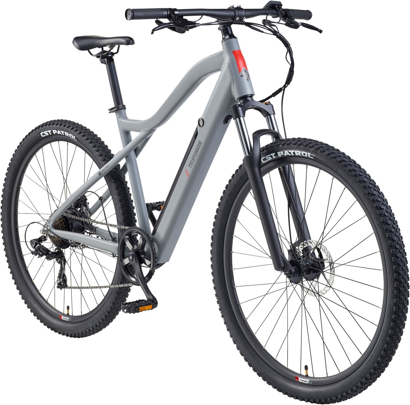 TELEFUNKEN MT922 E-MTB Mountainbike, 7-Gang Kettenschaltung, Heckmotor, 489,6 Wh Akku, 29" aluminiumgrau Bild 2