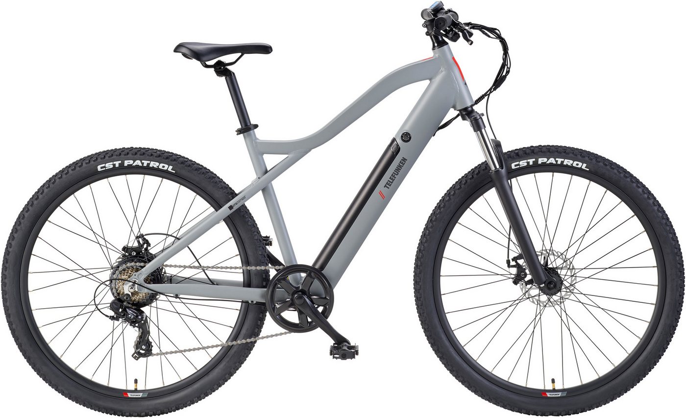 TELEFUNKEN MT922 E-MTB Mountainbike, 7-Gang Kettenschaltung, Heckmotor, 489,6 Wh Akku, 29" aluminiumgrau Bild 5