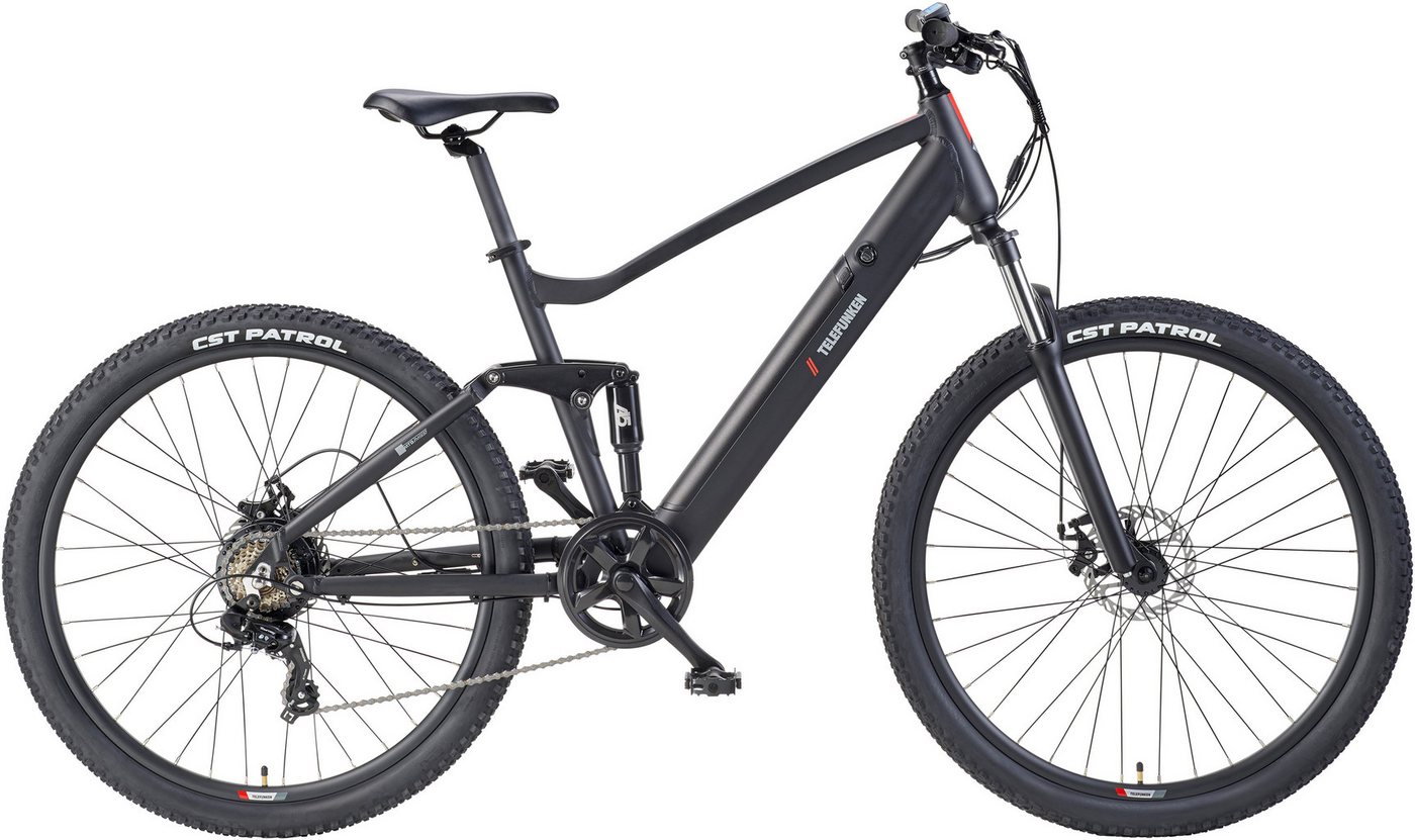 TELEFUNKEN M937 E-MTB Mountainbike Fully, 7-Gang Kettenschaltung, Heckmotor, 489,6 Wh Akku, 29" schwarz Bild 3