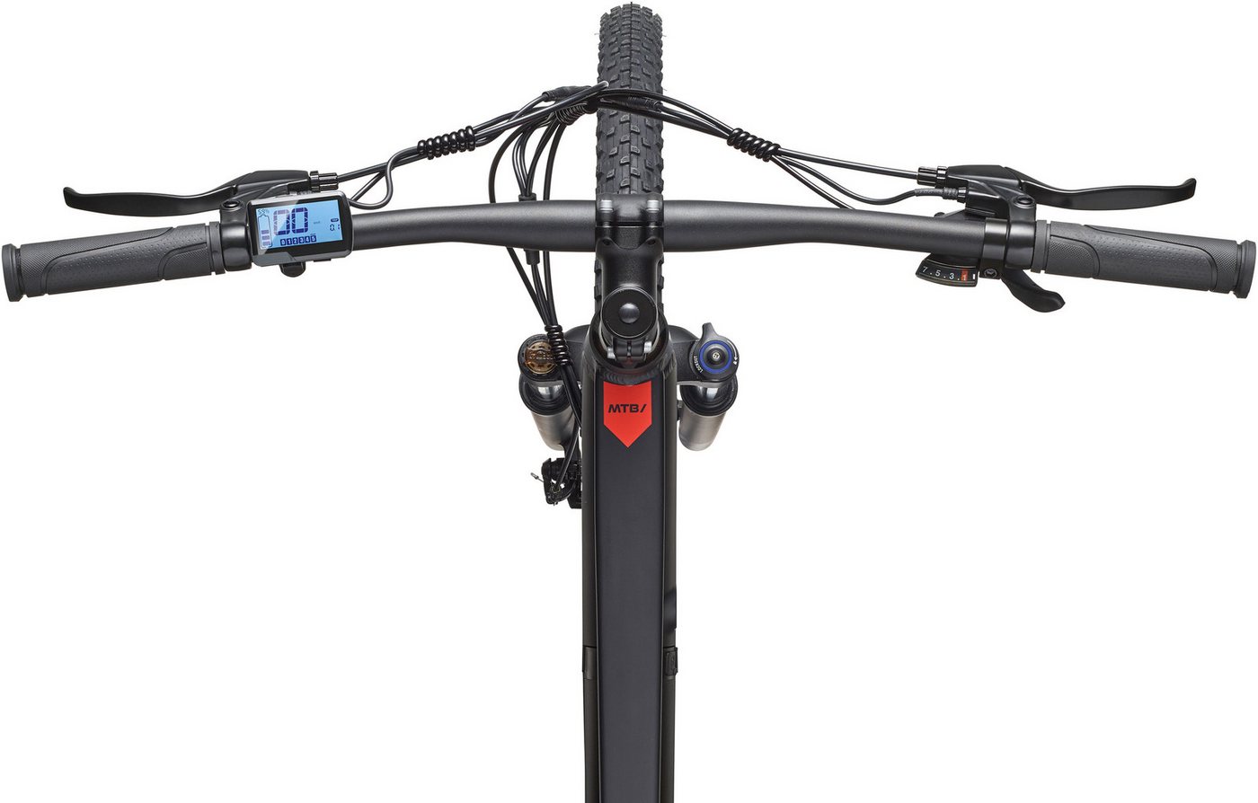 TELEFUNKEN M937 E-MTB Mountainbike Fully, 7-Gang Kettenschaltung, Heckmotor, 489,6 Wh Akku, 29" schwarz Bild 4