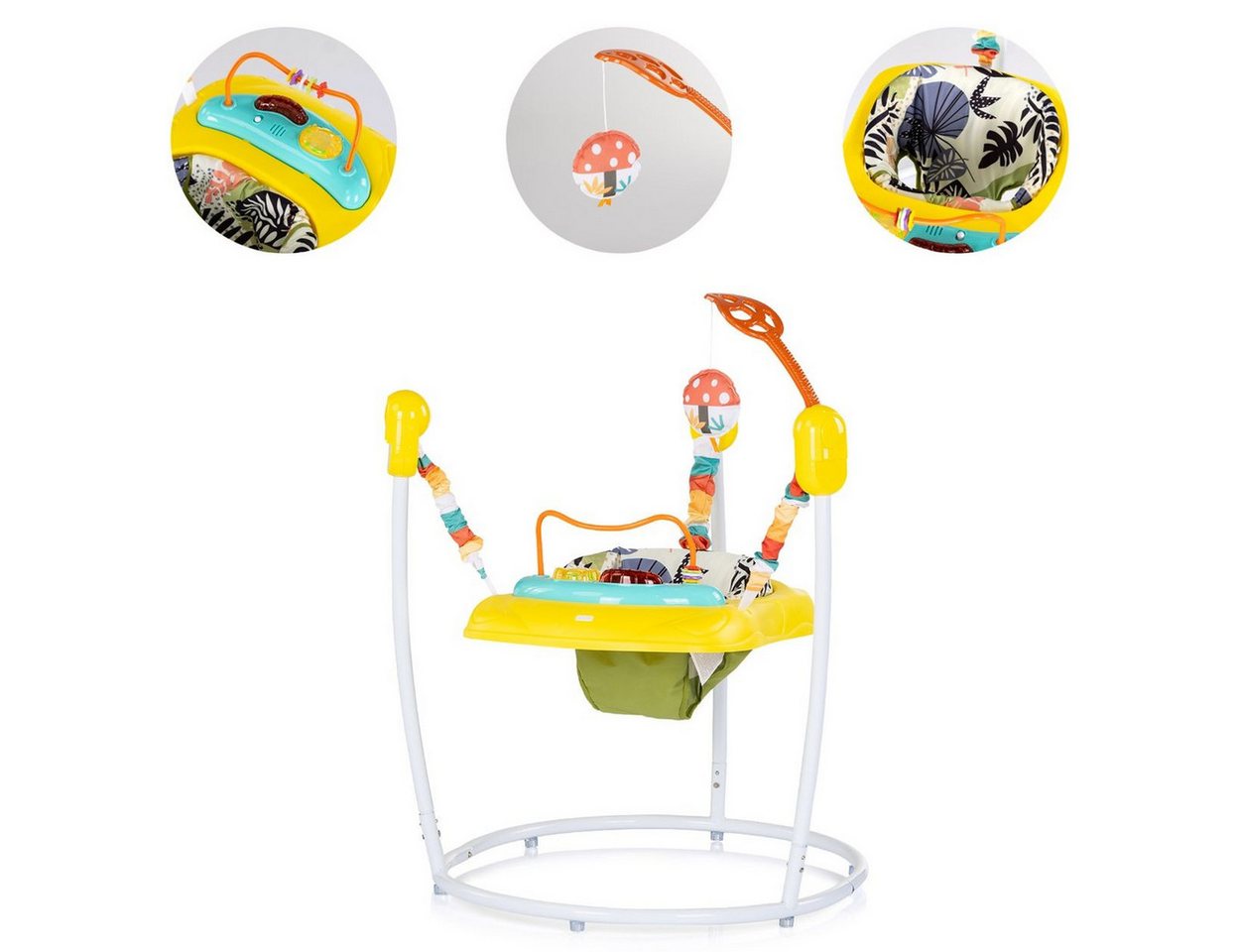 Chipolino Hopser Jumpy Car Musik Licht Hängespielzeug Musikpanel verstellbar gelb
