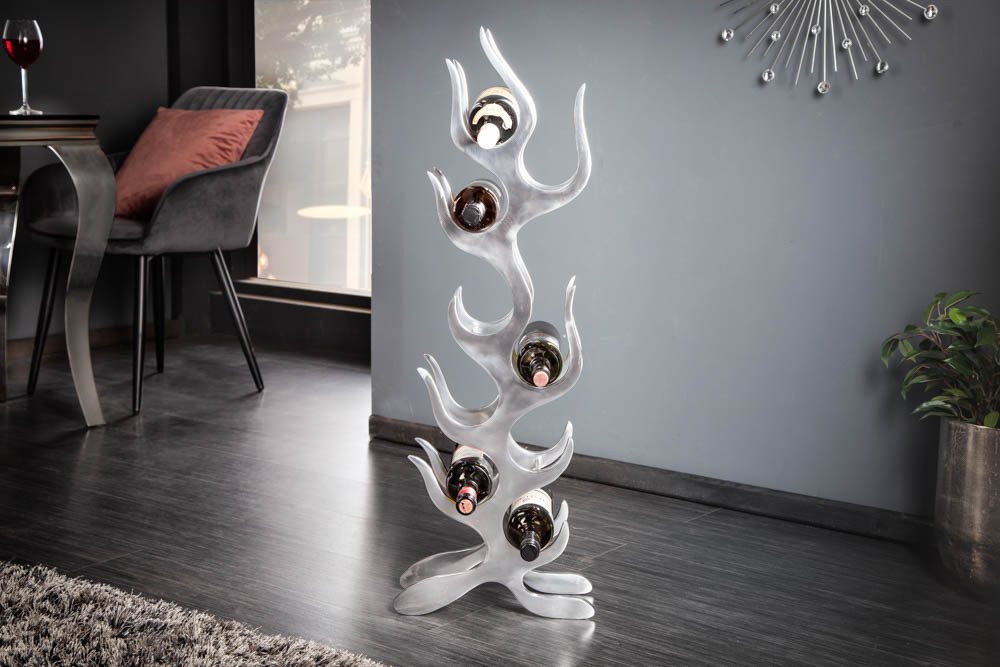 riess-ambiente Weinregal FLAME - 93cm silber für 9 Flaschen Flaschenhalter modern Bild 4