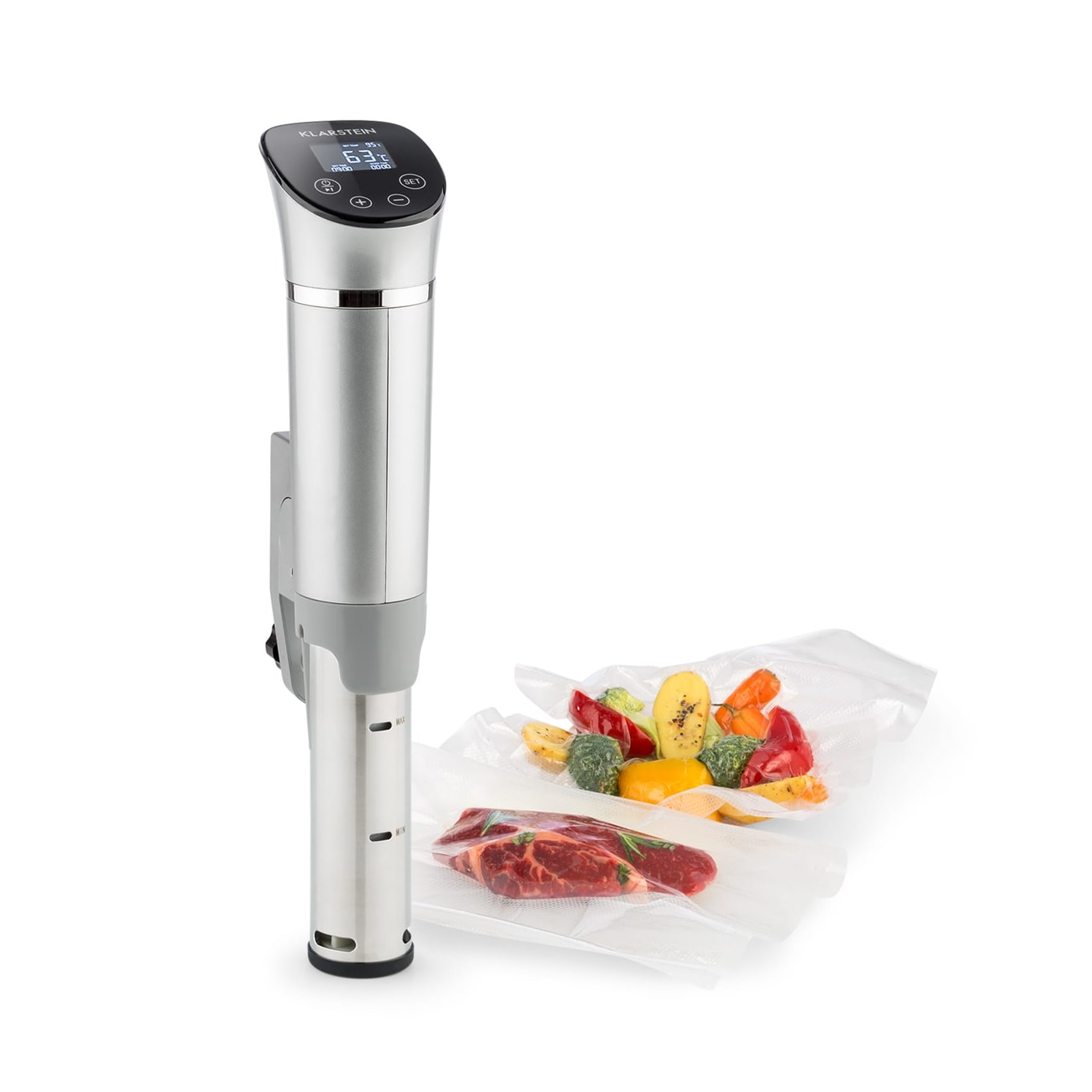 Quickstick Flex 1300W 3D Circulating 0-95 °C IPX7 Timer silber Silber
