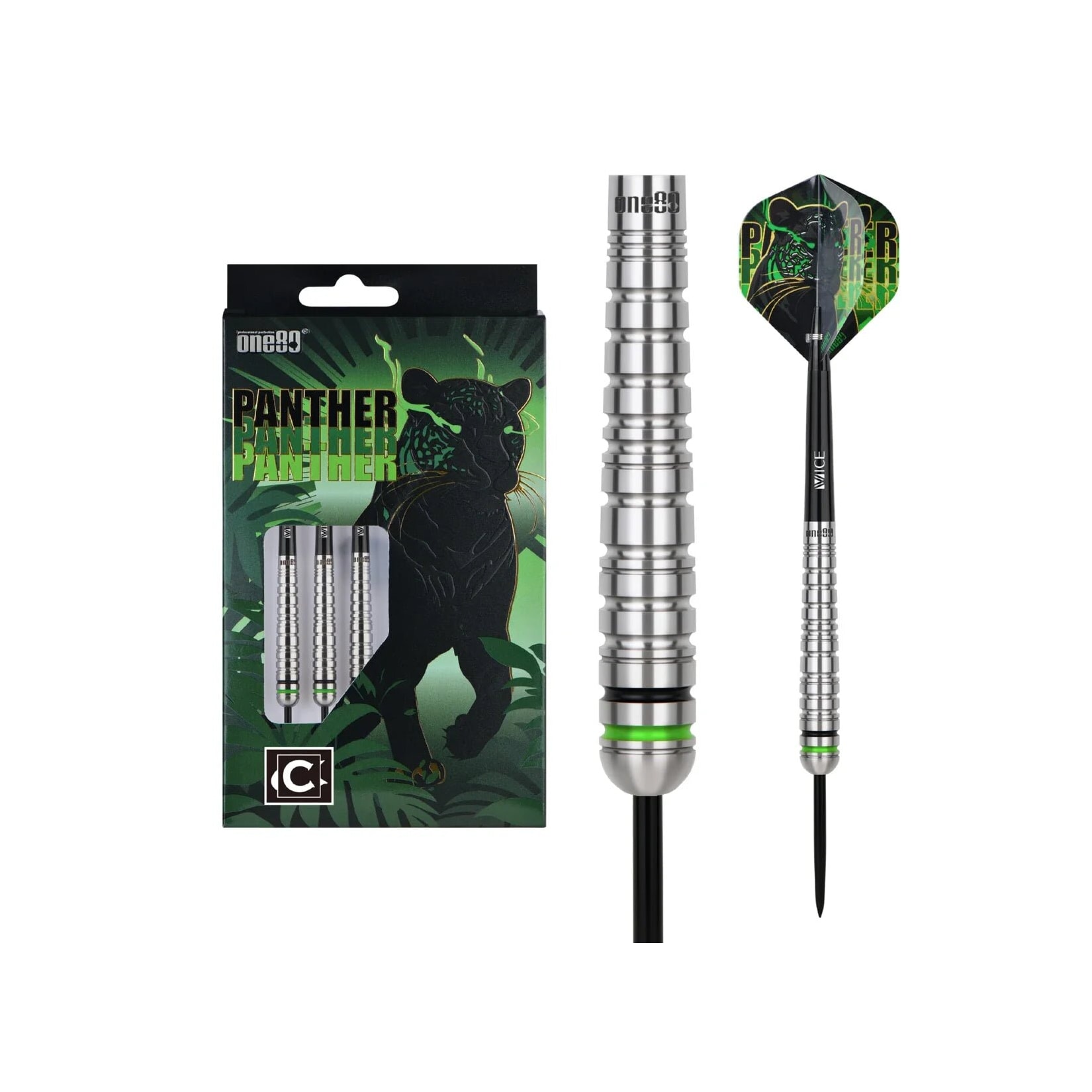 One80 Panther-C Steeltip Dartset 22g Silber Steeldarts