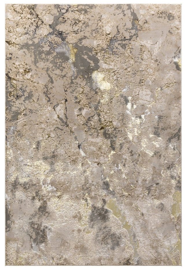 Teppich SARNTAL, abstrakt, aus Polyester, Gold, 120 x 170 cm