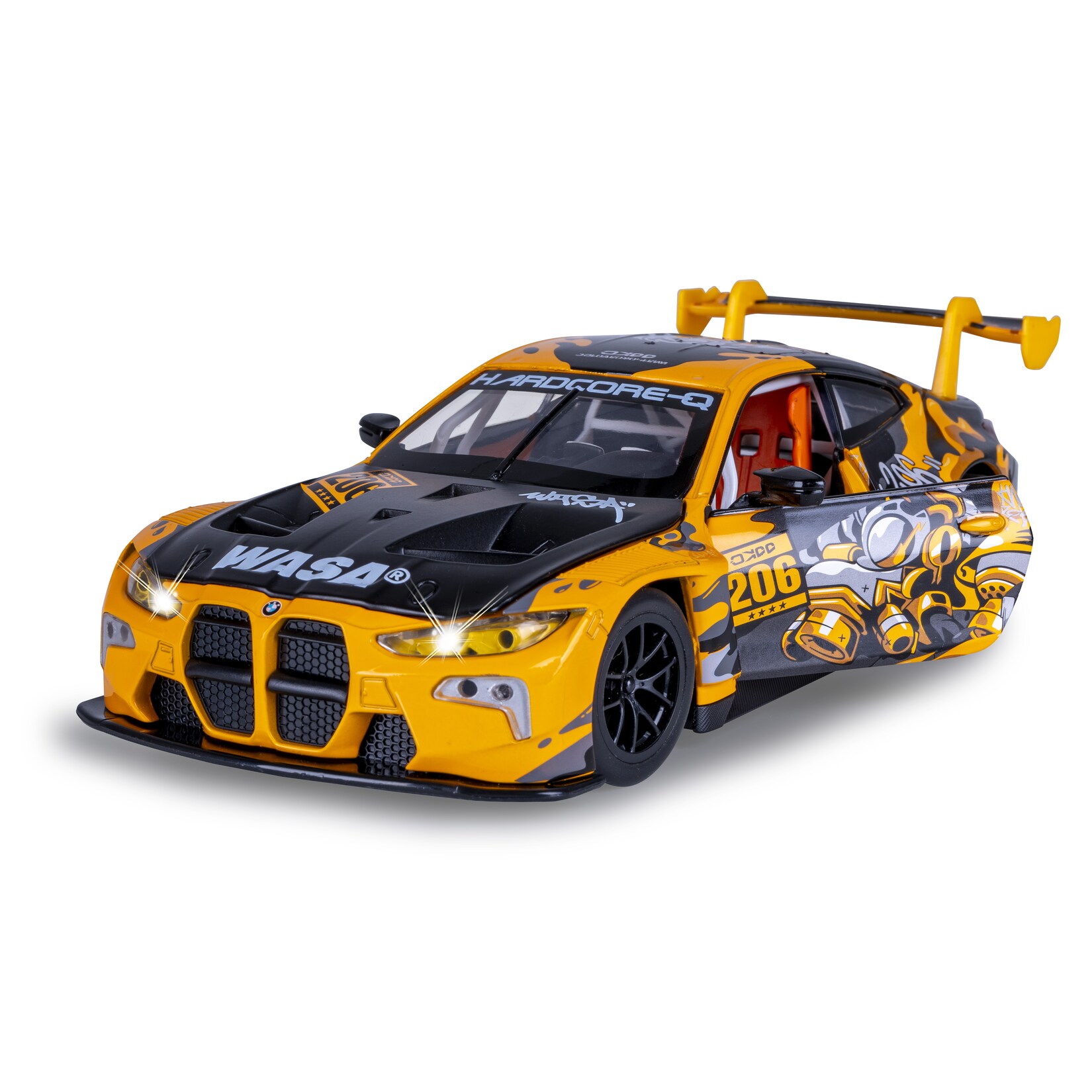 JAMARA BMW M4 GT3 Diecast 1:24 gelb inkl. Knopfzellen