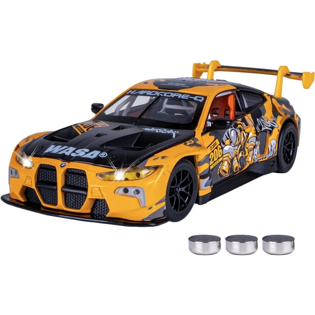 JAMARA BMW M4 GT3 Diecast 1:24 gelb inkl. Knopfzellen