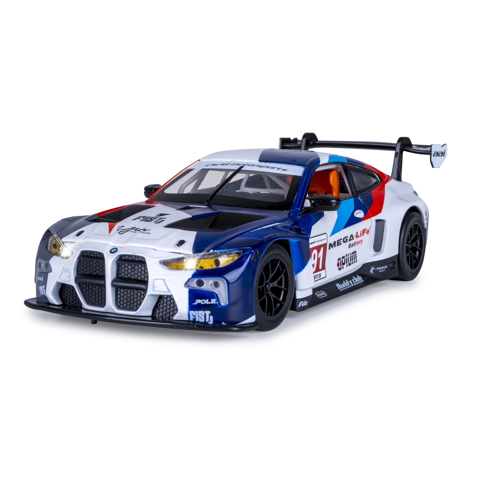JAMARA BMW M4 GT3 Diecast 1:24 weiß inkl. Knopfzellen