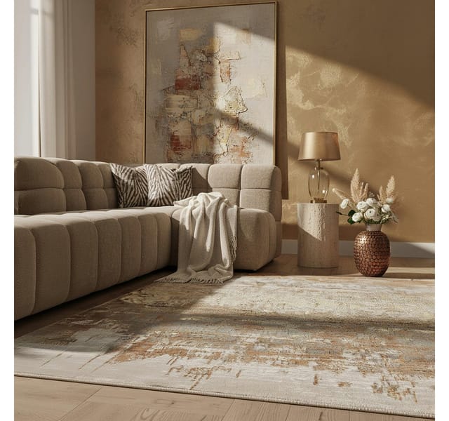 Teppich SARNTAL, abstrakt, Gold, 120 x 170 cm