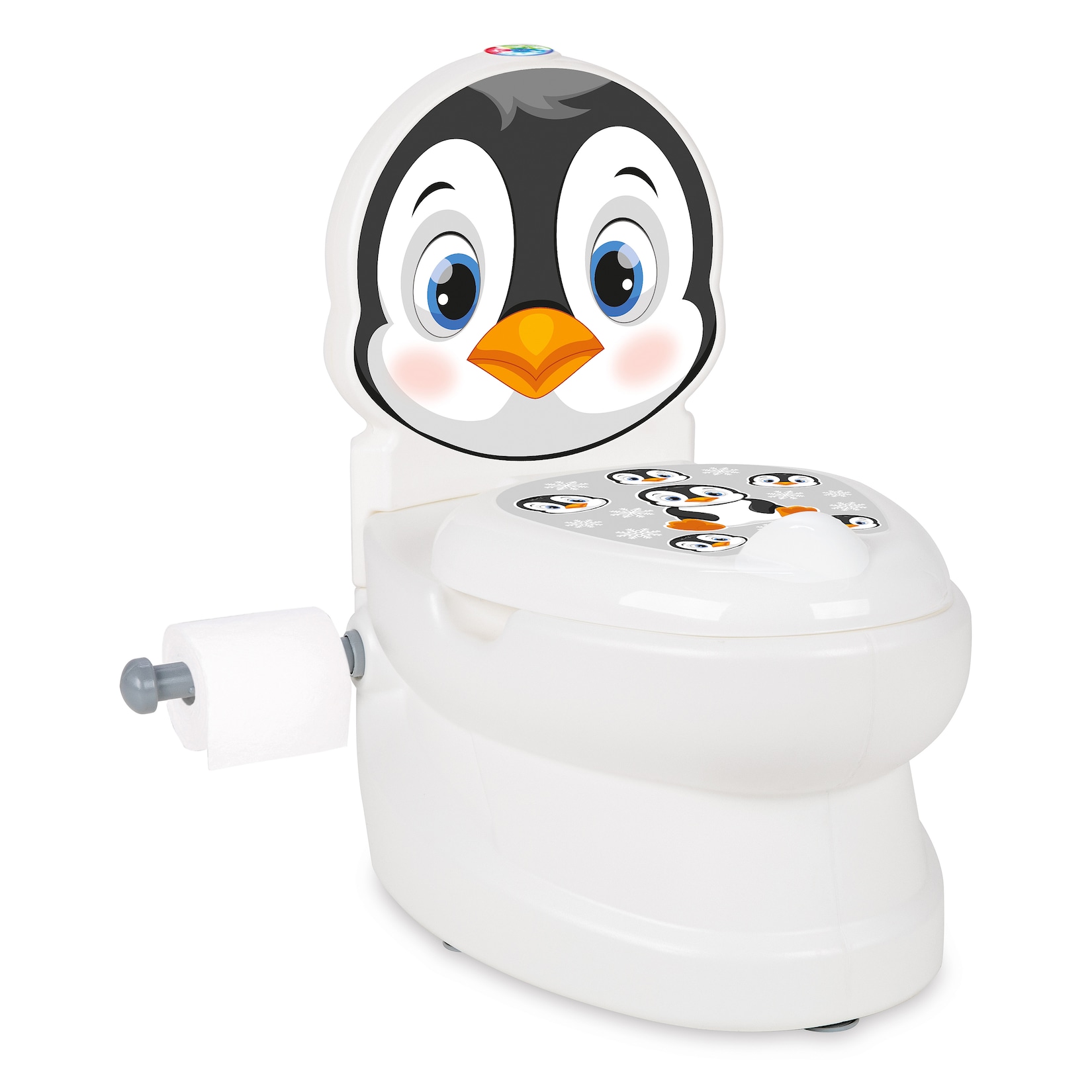JAMARA Meine kleine Toilette Pinguin mit Spülsound und Toilettenpapierhalter
