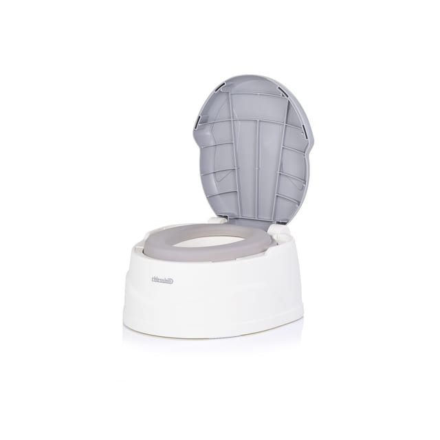 Chipolino Töpfchen 2 in 1 Step 2 Hocker Sitz Innenbehälter Spritzschutz Deckel grau
